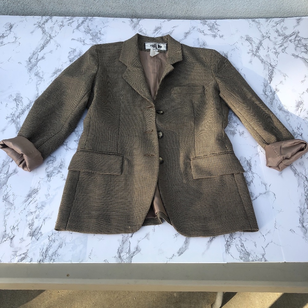 Brown Houndstooth Women's Blazer